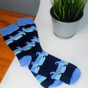 Unisex Ocean Blue Wave Novelty Skateboard Summer Crew Sock